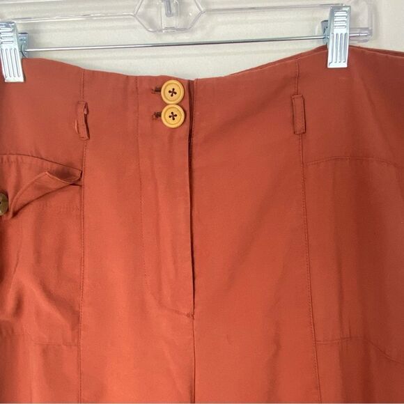 Versona Dark Rust Wide-Leg Ankle Pants Womens XL Lagen Look Boho Minimalist - Picture 10 of 13